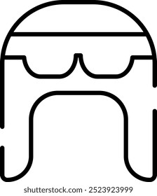 Rounded Editable stroke Earflap Hat Icon