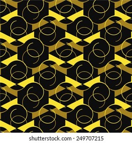 Rounded elements in monochrome pattern, seamless vector background.