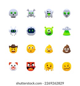 Rounded Emoji character Icons Set3 svg