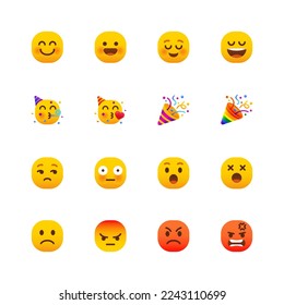 Rounded Emoji Characters Icons set