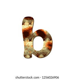 Rounded English lowercase letter B with matza texture. Font for Passover. Vector illustration on isolated background.