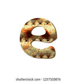 Rounded English lowercase letter E with matza texture. Font for Passover. Vector illustration on isolated background.