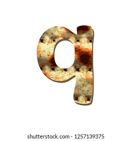 Rounded English lowercase letter Q with matza texture. Font for Passover. Vector illustration on isolated background.