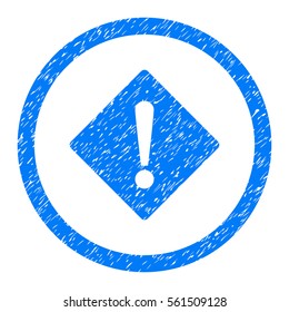 Rounded Error rubber seal stamp watermark. Icon symbol inside circle with grunge design and dust texture. Unclean vector blue sign.