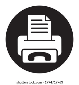 Rounded the fax or facsimile vector icon for apps or websites