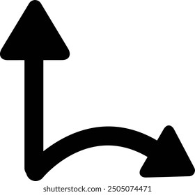 Diseño de icono de flecha llena redondeada