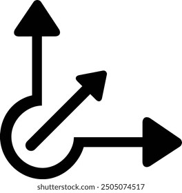 Diseño de icono de flecha llena redondeada