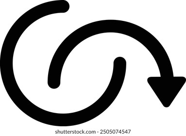Diseño de icono de flecha llena redondeada