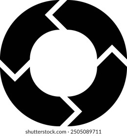 Diseño de icono de flecha llena redondeada