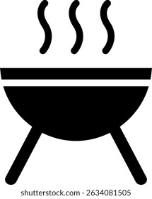 Rounded Filled Barbecue Grill Icon