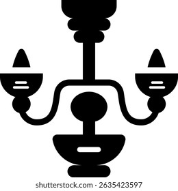 Rounded Filled Ceiling Lamp Icon