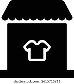 Rounded Filled Clothing Store Icon