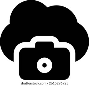 Rounded Filled Cloud Camera Icon