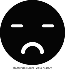 Rounded Filled Cool and Sad Icon