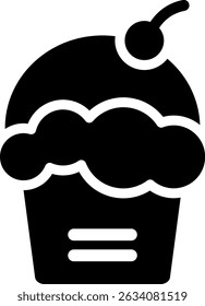 Rounded Filled Cupcake Delight Icon