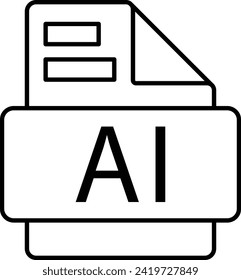 Rounded filled Editable stroke AI File Icon