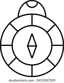 Rounded filled Editable stroke Compass Icon