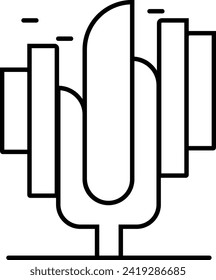 Rounded filled Editable stroke Coral Icon