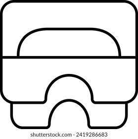 Rounded filled Editable stroke Diving Mask Icon
