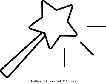 Rounded filled Editable stroke Magic Wand Icon