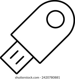 Rounded filled Editable stroke Pen Drive Icon