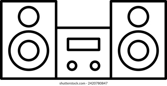 Rounded filled Editable stroke Radio Cassette Icon