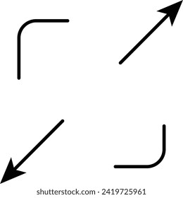 Rounded filled Editable stroke Resize Icon