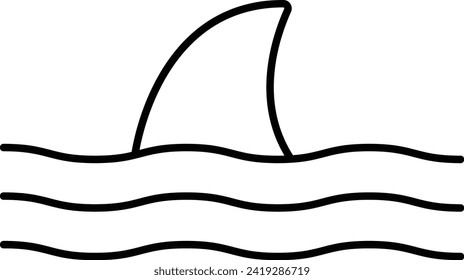 Rounded filled Editable stroke Shark Icon