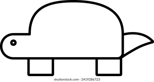 Rounded filled Editable stroke Turtle Icon