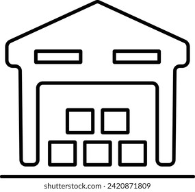 Rounded filled Editable stroke Warehouse Icon