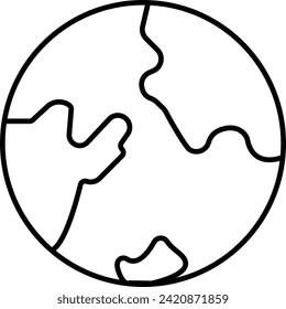 Rounded filled Editable stroke World Icon