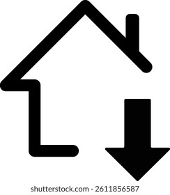 Rounded Filled House Arrow Down Icon