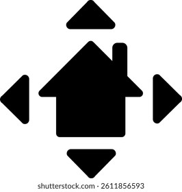 Rounded Filled House Arrow Symbols Icon