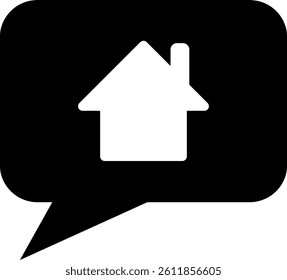 Rounded Filled House Message Icon