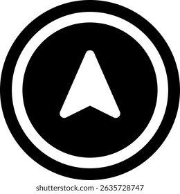Icono de flecha del navegador lleno redondeado