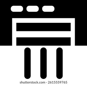 Rounded Filled Paper Shredder Icon