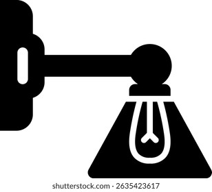 Abgerundete gefüllte Wandleuchte Symbol
