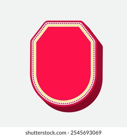 Rounded Flag Neon 3D Style. Sale Tag Element. Label Icon. High Quality Vector Icon. Editable Vector