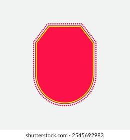 Rounded Flag Neon Style Four. Sale Tag Element. Label Icon. High Quality Vector Icon. Editable Vector