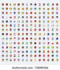Rounded flags button. Country flags.