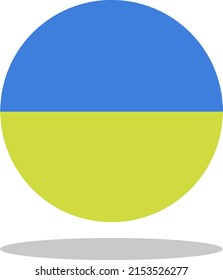 Rounded flat flag of Ukraine. Greate icon for your web site 