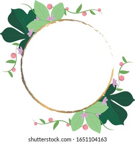 Rounded floral frame for photos, logos, images and more. 