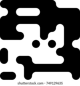 Rounded Flow Squares, Pixelated Effect Background, 8 Bit Pixel Art Design Element, Digital Camouflage, QR Code Sign, Rounded Rectangle Pixels