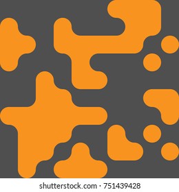 Rounded Flow Squares, Pixelated Effect Background, 8 Bit Pixel Art Design Element, Digital Camouflage, QR Code Sign, Rounded Rectangle Pixels