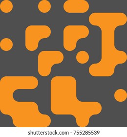 Rounded Flow Squares, Pixelated Effect Background, 8 Bit Pixel Art Design Element, Digital Camouflage, QR Code Sign, Rounded Rectangle Pixels