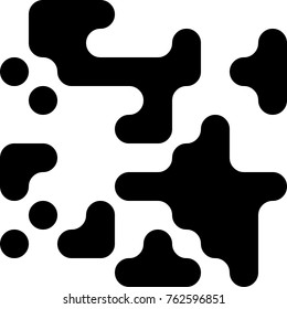 Rounded Flow Squares, Pixelated Effect Background, 8 Bit Pixel Art Design Element, Digital Camouflage, QR Code Sign, Rounded Rectangle Pixels