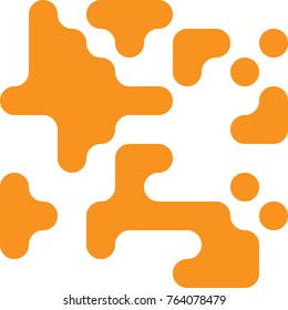 Rounded Flow Squares, Pixelated Effect Background, 8 Bit Pixel Art Design Element, Digital Camouflage, QR Code Sign, Rounded Rectangle Pixels