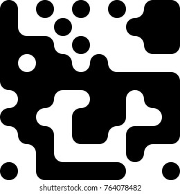 Rounded Flow Squares, Pixelated Effect Background, 8 Bit Pixel Art Design Element, Digital Camouflage, QR Code Sign, Rounded Rectangle Pixels