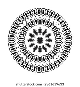 Rounded flower design with white background
