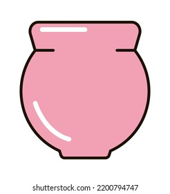 Rounded flower pot. Vector illustration